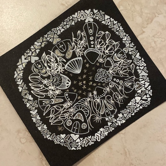 Unframed Original Art Mushroom Village by Starlight Mandela Illustration - Picture 1 of 6